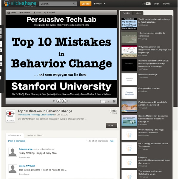 Top 10 Mistakes in Behavior Change