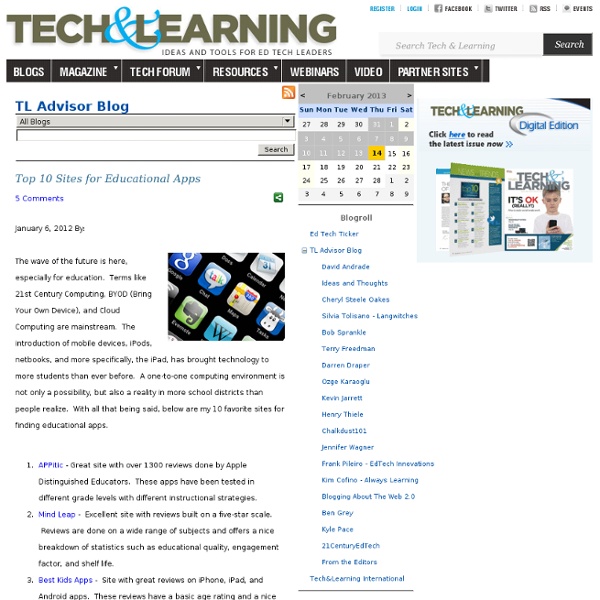 - Top 10 Sites for Educational Apps