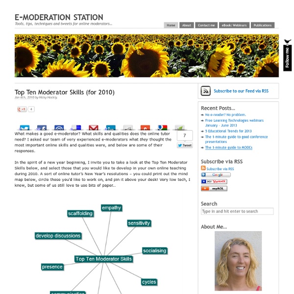 Top Ten Moderator Skills (for 2010)