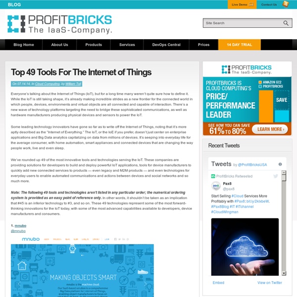 Top 49 Tools For The Internet of Things