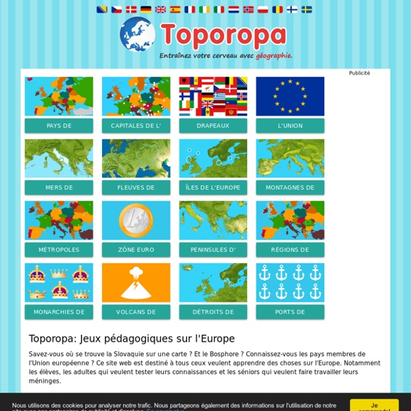 Toporopa Jeux éducatifs: Géographie de l'Europe