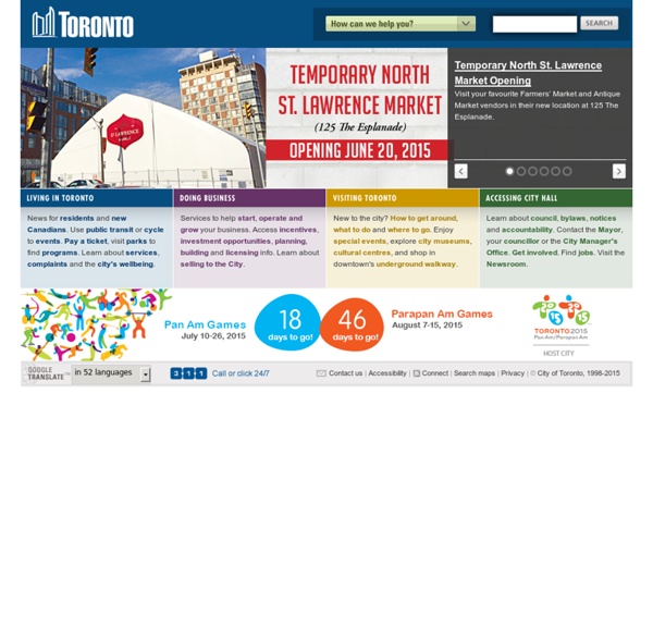 Official website for the City of Toronto