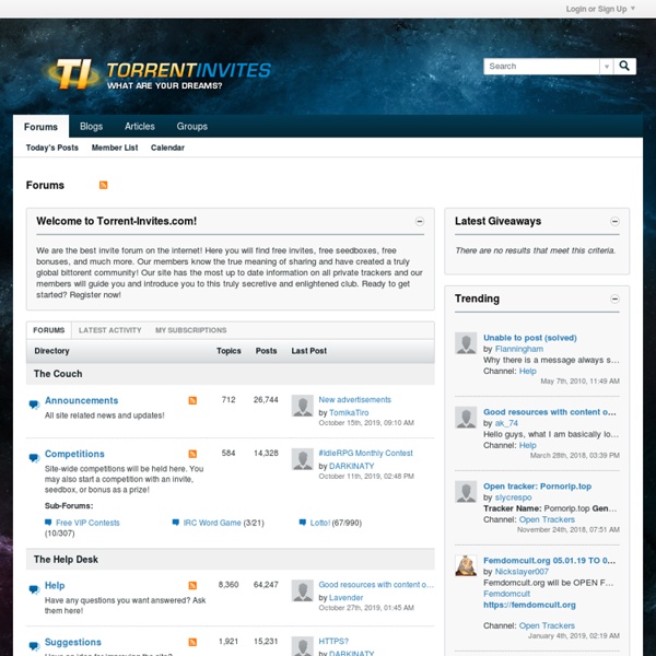 Torrent Invites - Get your free bittorrent tracker invitations!