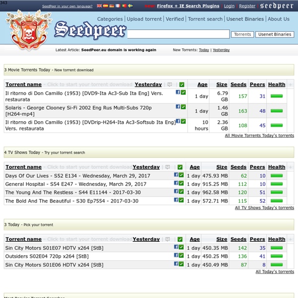 Torrent Search, Torrent Download - seedpeer.eu