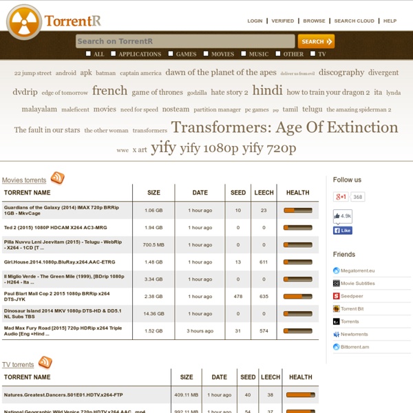 TorrentReactor News - Latest Torrents - Torrentreactor.TO - The most active torrents on the web