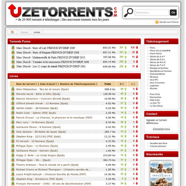 Livres - Torrent à télécharger sur ZeTorrents.com