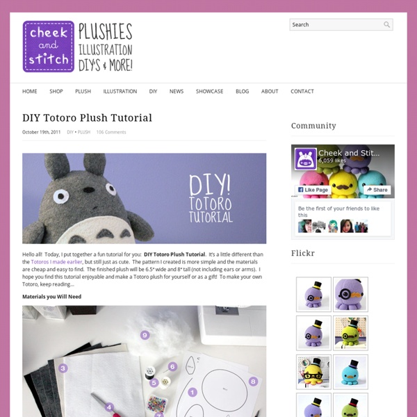 DIY Totoro Plush Tutorial : cheek and stitch
