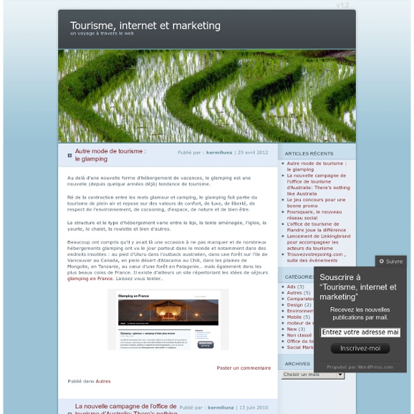 Tourisme, internet et marketing