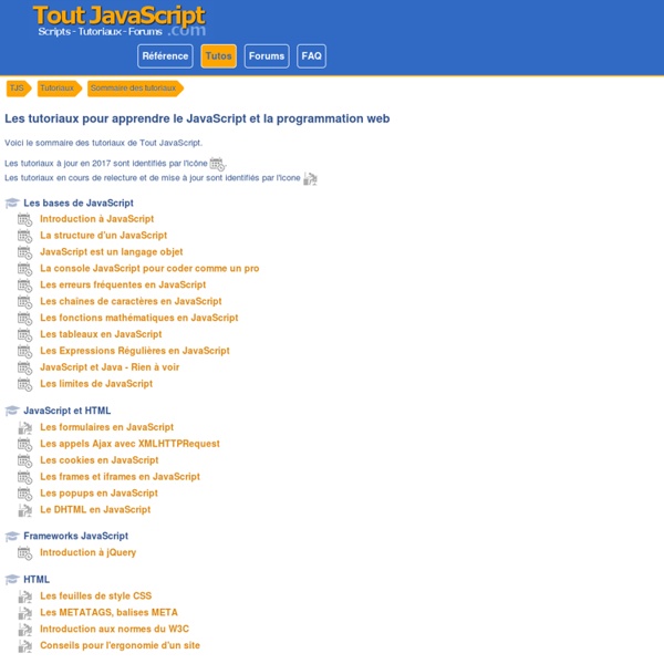 Tous les tutoriaux de Tout Javascript.com