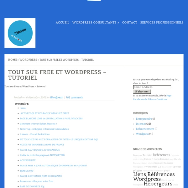 Tout sur Free et Wordpress - Tutoriel