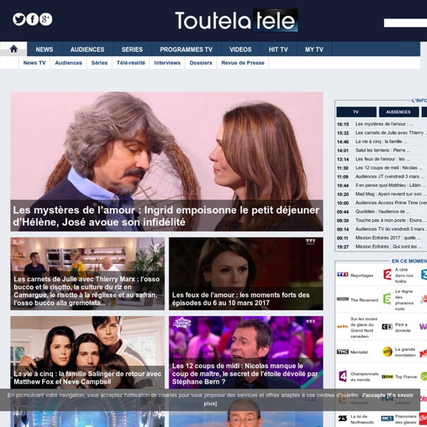 Toutelatele.com, le quotidien internet sur l'actualité télé