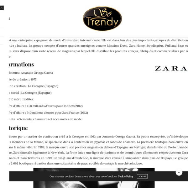 Zara, toutes les informations sur la marque