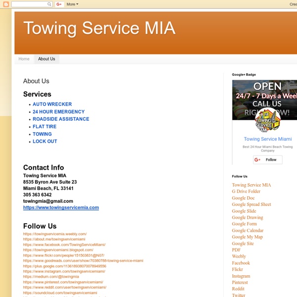 Towing Service MIA: About Us