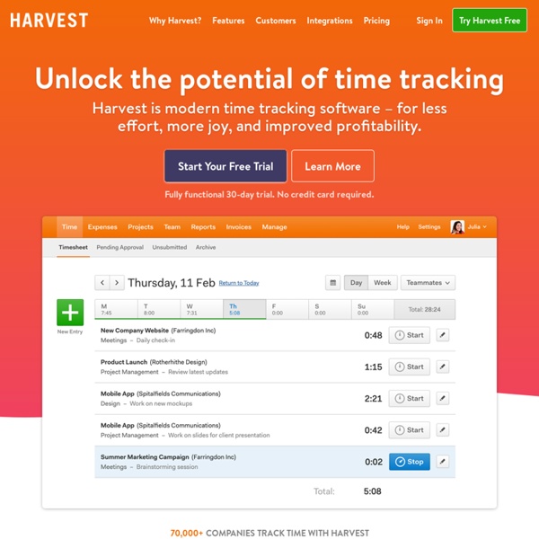 Simple Online Time Tracking Software - Harvest