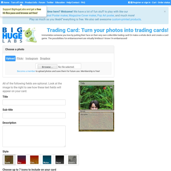 Trading Card: Turn your photos into trading cards!