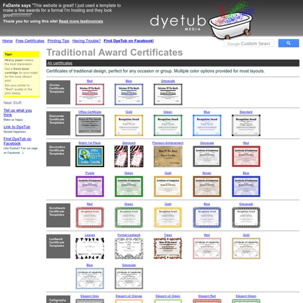 Traditional Certificate Templates