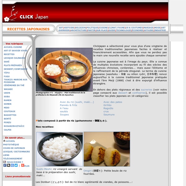 Recettes traditionelles japonaises: Sushi, Sashimi, Yakitori...