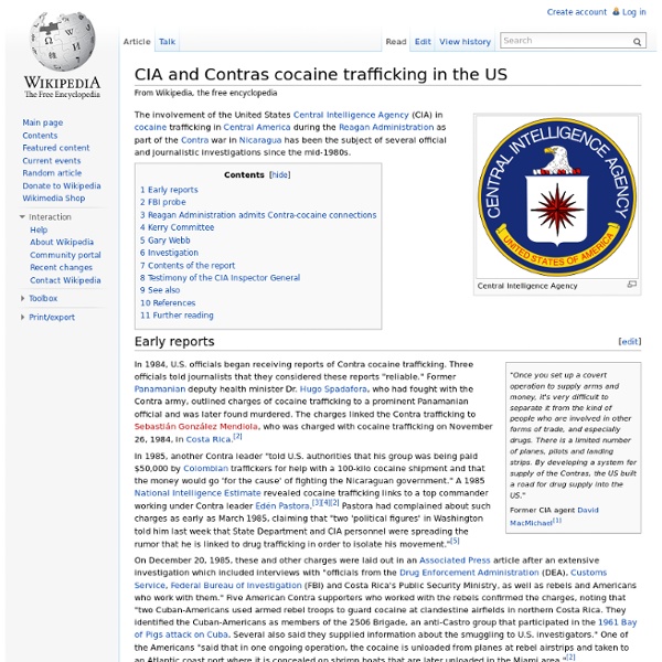 CIA and Contras cocaine trafficking in the US