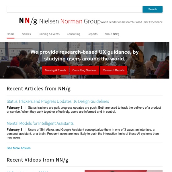 Nielsen Norman Group: usability consulting, training & user research reports