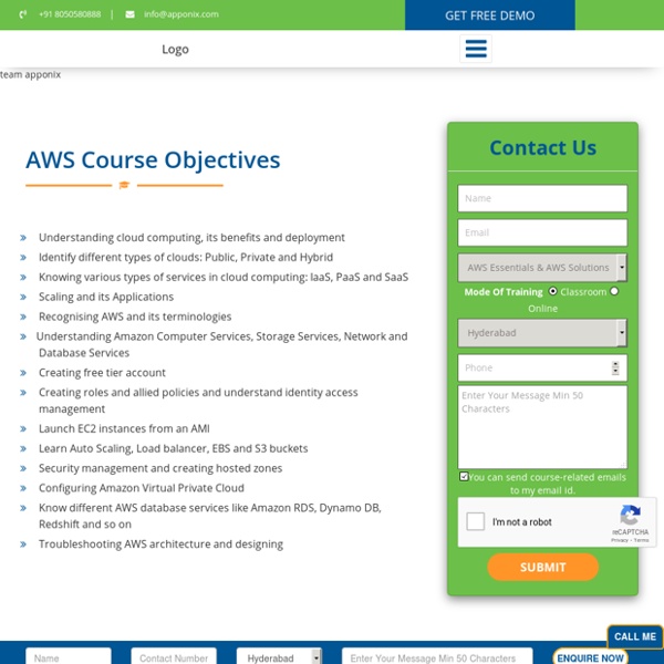 AWS Training in Hyderabad - Amazon Web Services - Request DEMO Class