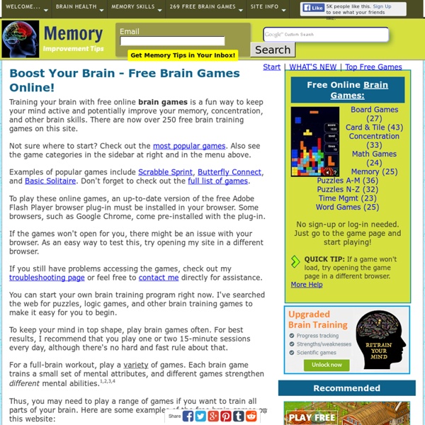 Play Free Fun Games for the Brain online