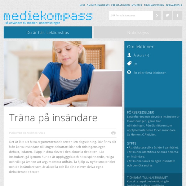 Träna på insändare - Mediekompass