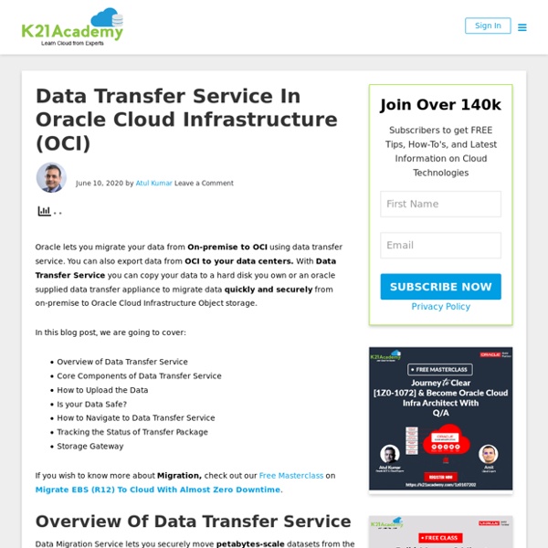 Data Transfer Service In Oracle Cloud Infrastructure