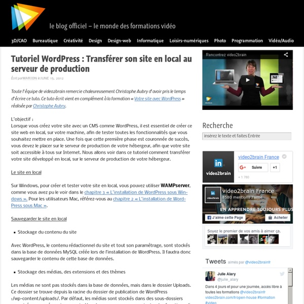 Tutoriel WordPress : Transférer son site en local au serveur de production