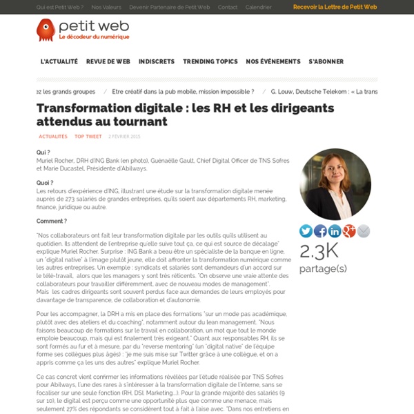 Transformation digitale : les RH et les dirigeants attendus au tournant