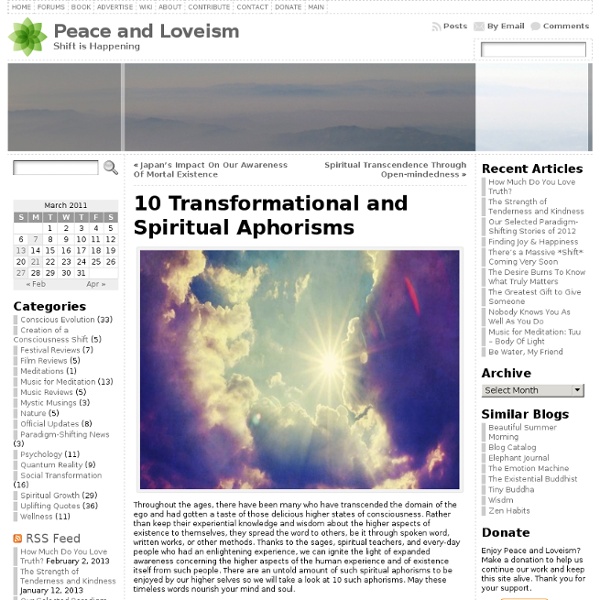 10 Transformational and Spiritual Aphorisms
