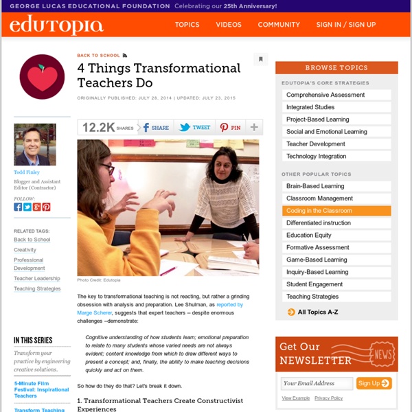 4 Big Things Transformational Teachers Do