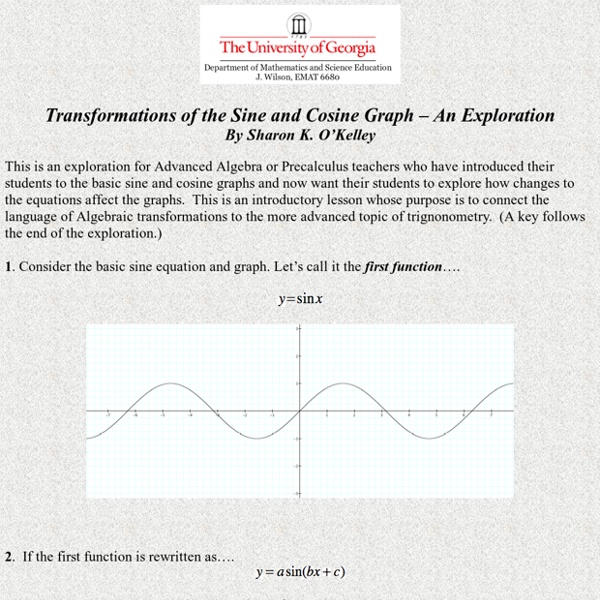 Transformations of the Sine and Cosine Graphs