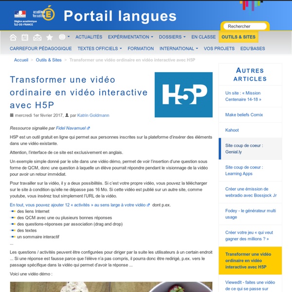 Transformer une vidéo ordinaire en vidéo interactive avec H5P