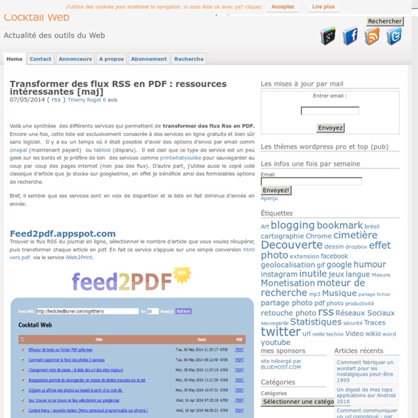 Transformer des flux RSS en PDF : 7 ressources intéressantes