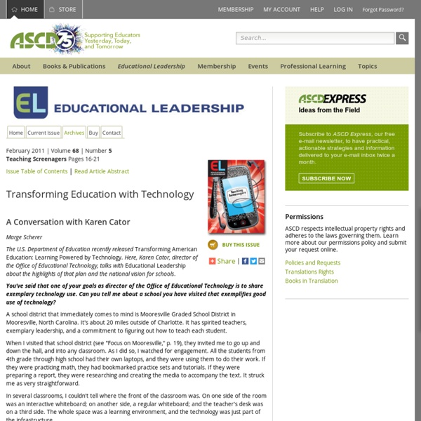 Educational Leadership:Teaching Screenagers:Transforming Education with Technology