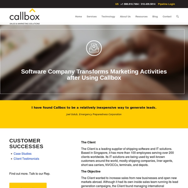 Software Company Transforms Marketing Activities after Using Callbox