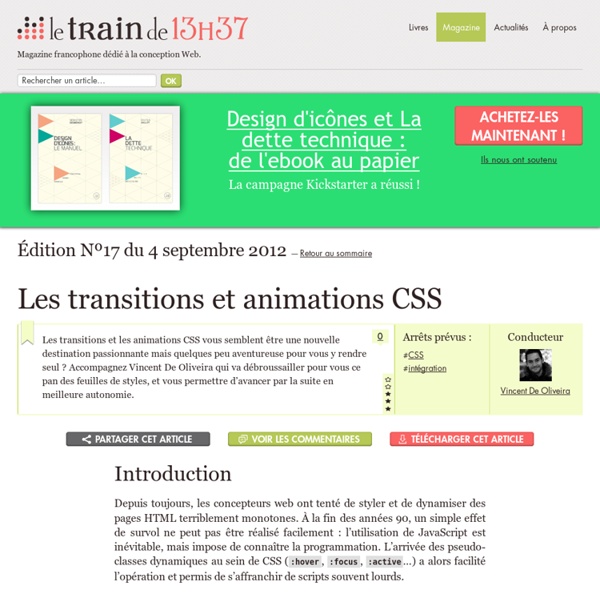 Les transitions et animations CSS