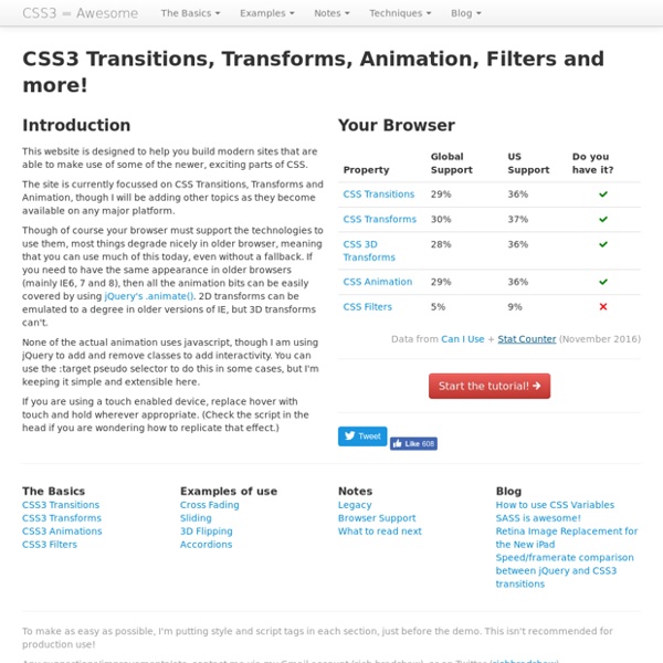 CSS Transitions, Transforms and Animation Tutorial