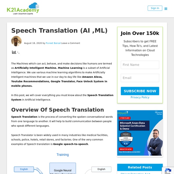 Speech Translation (Artificial Intelligence, Machine Learning)