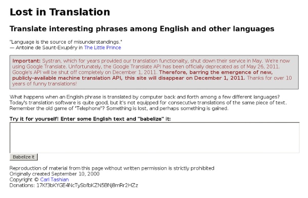 Lost in Translation - Cross-language computer translation