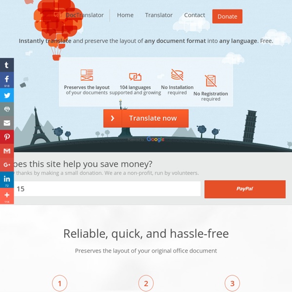 Free Online Document Translator Preserves your document's layout