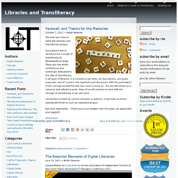 Libraries and Transliteracy