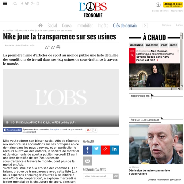 Nike joue la transparence sur ses usines