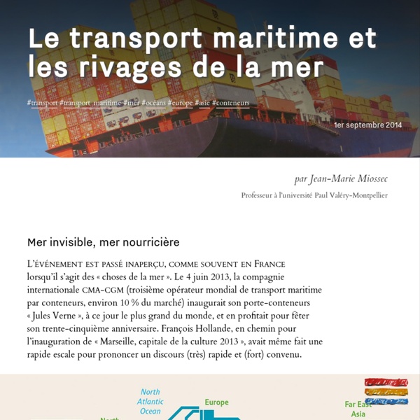 Le transport maritime et les rivages de la mer