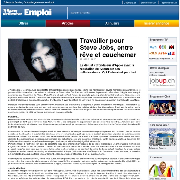 Travailler pour Steve Jobs, entre rêve et cauchemar