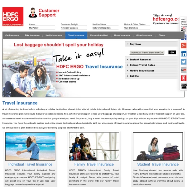 Travel Insurance - Buy Insurance Online at HDFC Ergo