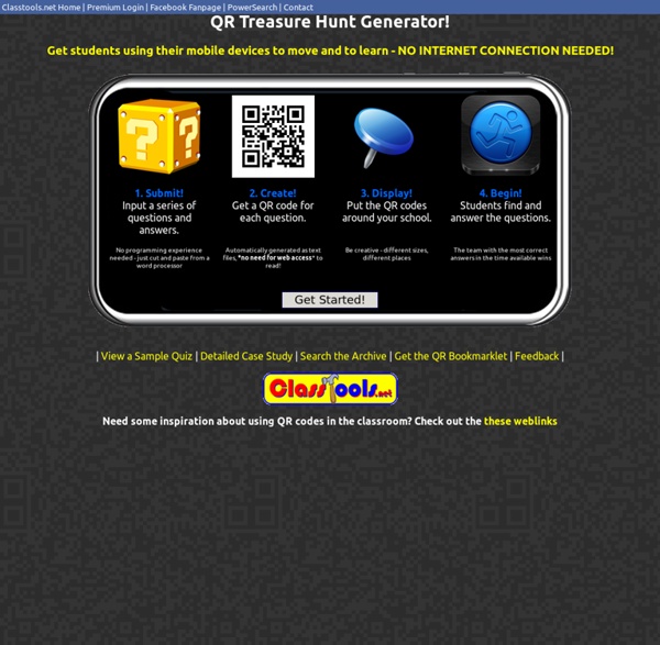 QR Code Treasure Hunt Generator from classtools.net HANANIA Quentin