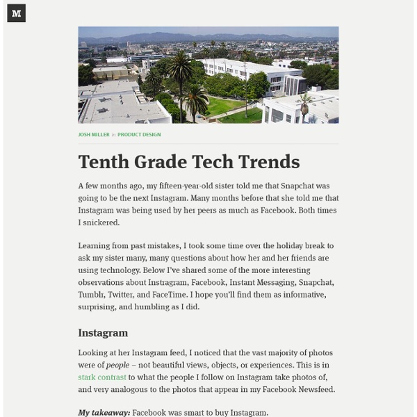 Tenth Grade Tech Trends — Product Design
