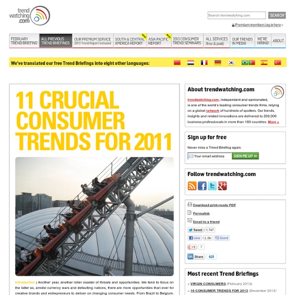 S December 2010 Trend Briefing covering 11 CRUCIAL CONSUMER TRENDS FOR 2011