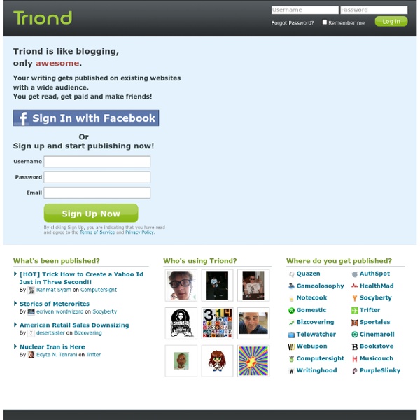 Triond - Publish Writing, Poetry, Music, Video & Content Online